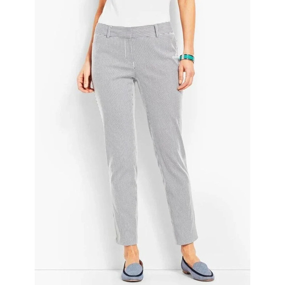 Talbots Women's Hampshire Ankle Stripe Pants Size 2 x 28"L - Picture 1 of 12